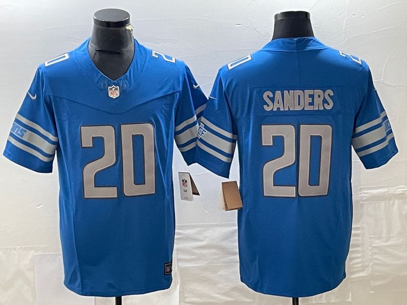 Men Detroit Lions #20 Sanders Blue 2023 Nike Vapor Limited NFL Jersey style 1->women nfl jersey->Women Jersey